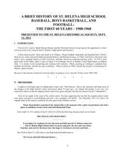 Historic Sports at St. Helena High School