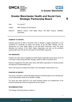 Greater Manchester Health and Social Care Strategic Partnership