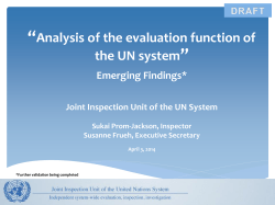 Analysis of the evaluation function of the UN system