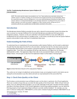 TechTip 0908 - Troubleshooting Wonderware System Platform I/O