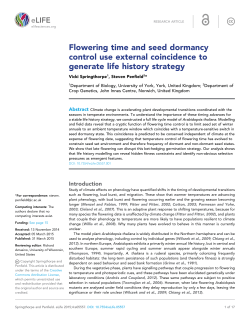 Flowering time and seed dormancy control use external coincidence