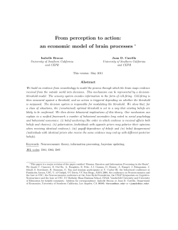 From perception to action: an economic model of brain processes