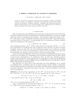 A DIRECT APPROACH TO PLATEAU`S PROBLEM 1. Introduction