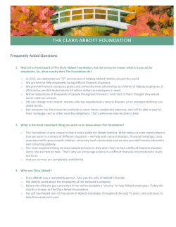 THE CLARA ABBOTT FOUNDATION Frequently Asked Questions