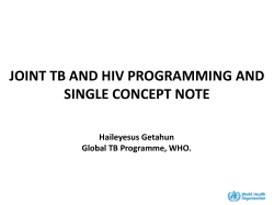 Joint TB and HIV programming