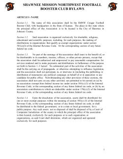 SMNW Football Booster Club Bylaws