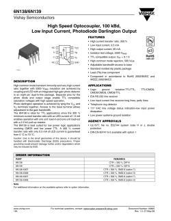 High Speed Optocoupler, 100 kBd, Low Input Current, Photodiode