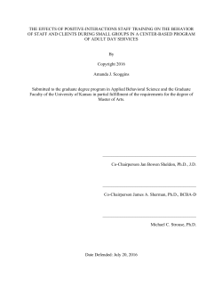 the effects of positive-interactions staff training