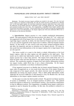 NONLINEAR AND LINEAR ELASTIC IMPACT THEORY* 1