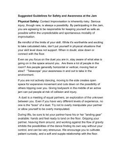 Suggested Guidelines for Safety and Awareness at the Jam Physical