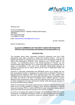 AusALPA Comments on the draft guide for Radiation Protection in