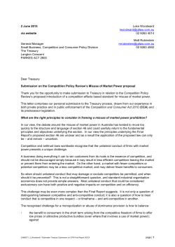 Submission on the Competition Policy Review`s