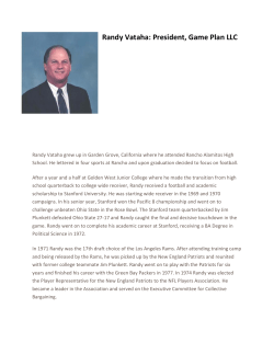 Randy Vataha: President, Game Plan LLC