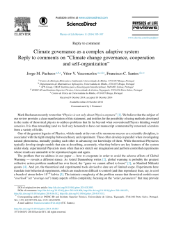 Climate governance as a complex adaptive - gaips - INESC-ID