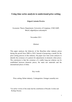 Using time series analysis to understand price setting