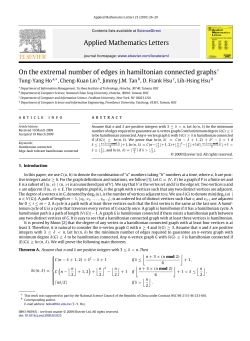 Applied Mathematics Letters On the extremal number of edges in