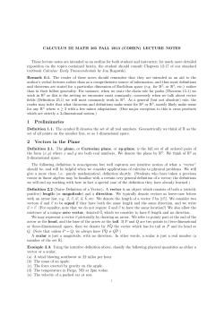 1 Preliminaries 2 Vectors in the Plane