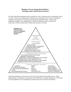 Shaping a Service Integration Initiative - Strategies