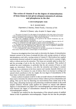 The action of vitamin D on the degree of mineralization of bone