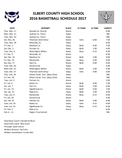 elbert county high school 2016 basketball schedule 2017