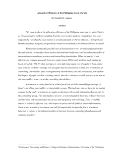 Allocative Efficiency of the Philippine Stock Market By Rodolfo Q
