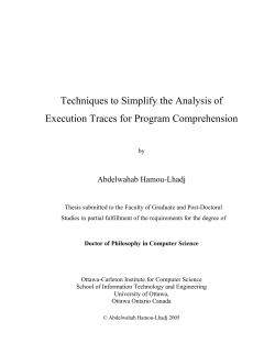 Techniques to Simplify the Analysis of Execution Traces for Program