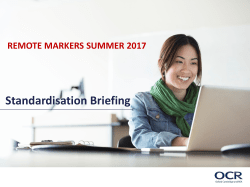 Admin briefing remote markers