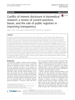 Conflict of interest disclosure in biomedical research: a review of