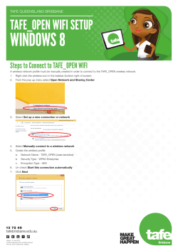 TAFE_OPEN WiFi SetUp Windows 8