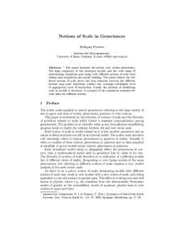 Notions of Scale in Geosciences Wolfgang Fiorstner Institute for