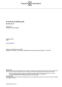 Tilburg University A new theory of retailing costs