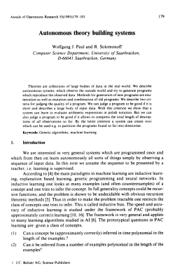 Autonomous theory building systems