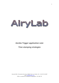 Genika Trigger application note Time stamping strategies
