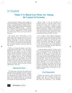 Major U.S.-Based Law Firms Are Among the Largest in Germany