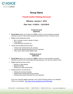 Choice Strategies Transit and Parking Account Overview