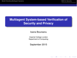 Multiagent System-based Verification of Security and Privacy