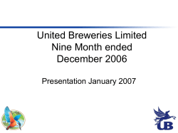 Investor Presentation, January 2007