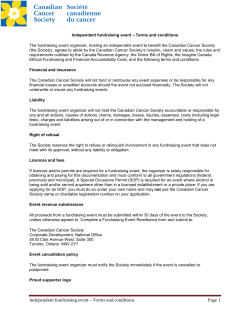 Independent fundraising event – Terms and conditions Page 1