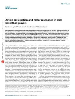 Action anticipation and motor resonance in elite basketball players