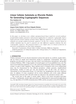 Linear Cellular Automata as Discrete Models for Generating