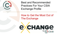 Best Practices for your Exchange Profile