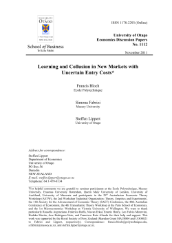 Learning and Collusion in New Markets with Uncertain Entry Costs*