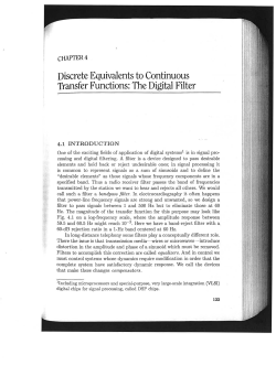Discrete Equivalents to Continuous Transfer Functions: The Digital