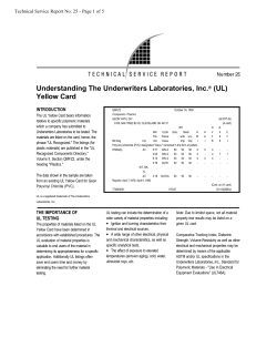 (UL) Yellow Card - Polymer Diagnostics, Inc.