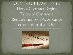 Chapter 5 - Characteristics of a Contract