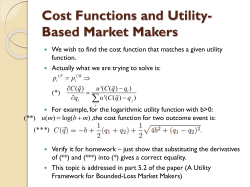 Cost Functions and Utility