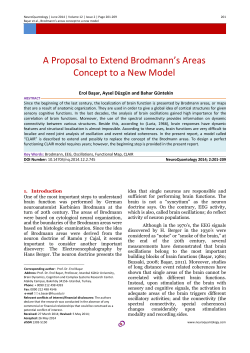 A Proposal to Extend Brodmann`s Areas Concept to a New Model