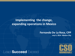 Implementing the change, expanding operations in Mexico