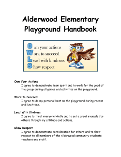 Alderwood Elementary Playground Handbook