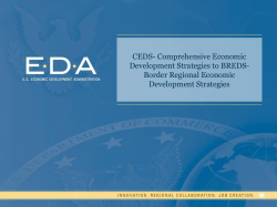 CEDS- Comprehensive Economic Development Strategies to BREDS